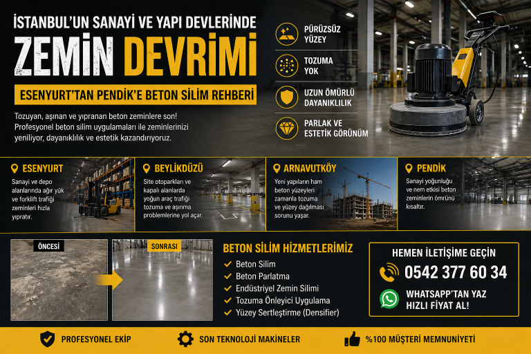 arnavutköy pendik beylikdüzü esenyurt beton silim